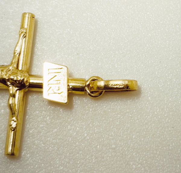 Pendentif Croix Or Jaune 18k avec Poinçon