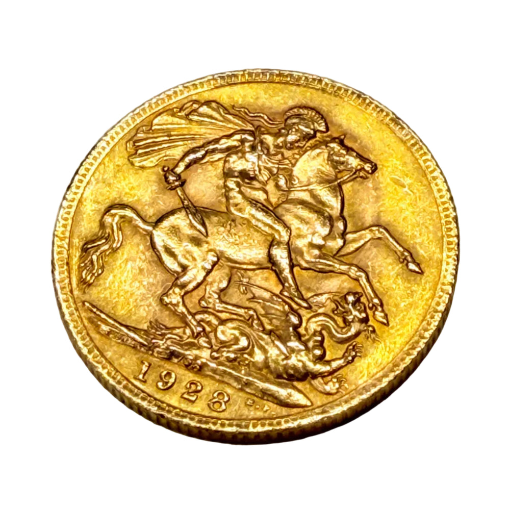 Pièce Souverain 1928 en Or Jaune 22K
