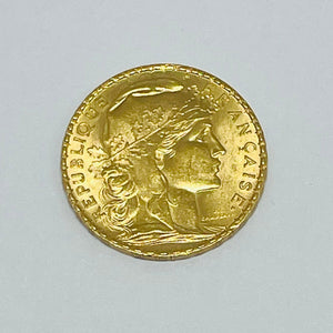Pièce en Or jaune 20K -Marianne Coq 1907-1913 20 Francs - 6.45g