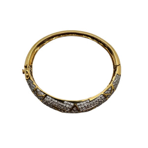 Bracelet Jonc Or Jaune 18 K et Oxyde de Zircon - 29.03 Grs