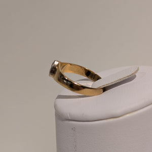 Bague Jonc en Or Jaune 18K- Diamant - Taille 54 - 2.96G
