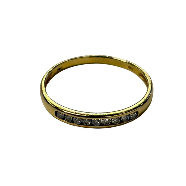 Bague Demi Tour en Or Jaune et Diamants