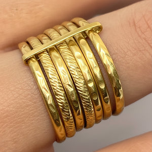 Bague Semainier en Or Jaune 18k - 4.34 G - Taille : 57