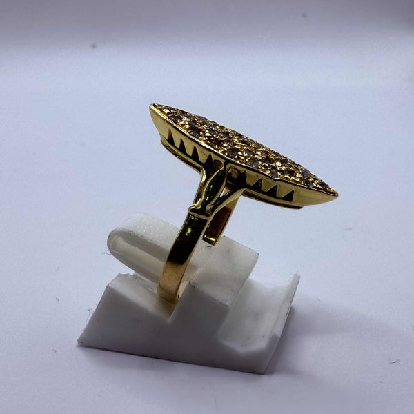 Bague Marquise Or Jaune 18K Taille-47