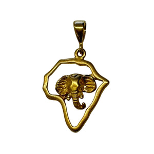 Pendentif éléphant en or jaune 18k