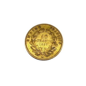 Pièce de 10 Francs Napoléon III en or jaune 20 carats - 3.18 Grs
