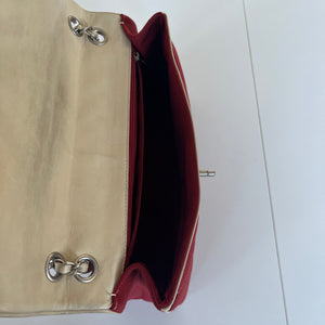 Sac à main Chanel Léo Vintage en jersey rouge - Fermoir tête
