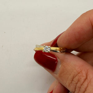 Bagues Or Jaune et Blanc 18 Carats Taille -51