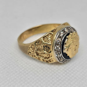 Bague chevalière en or jaune 18K Taille-72