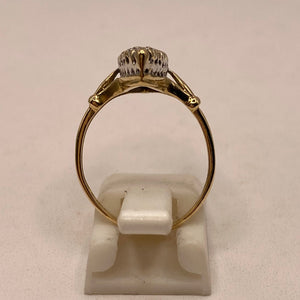 Bague Marquise en Or Jaune et Or blanc - Taille 53