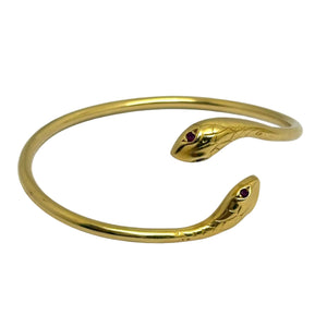 Bracelet Jonc en or jaune avec 4 Rubis 18 K - 10.71 Grs
