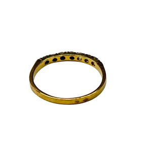 Bague Demi Tour Or Jaune 18k 750 avec oxyde de zirconium