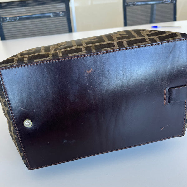 Sac à main Fendi Zucca Vintage en toile monogrammée marron