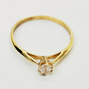 Bague Solitaire en Or Jaune 18K - Taille 58 - 1.85g