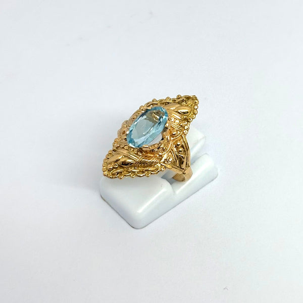 Bague Marquise Or Jaune 18K avec Topaze