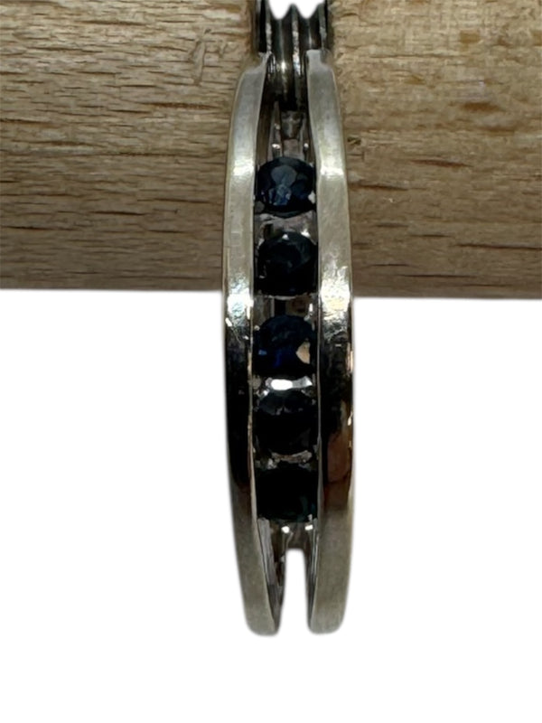 Bague Demi-Tour Or Blanc 18K et Saphirs Naturels