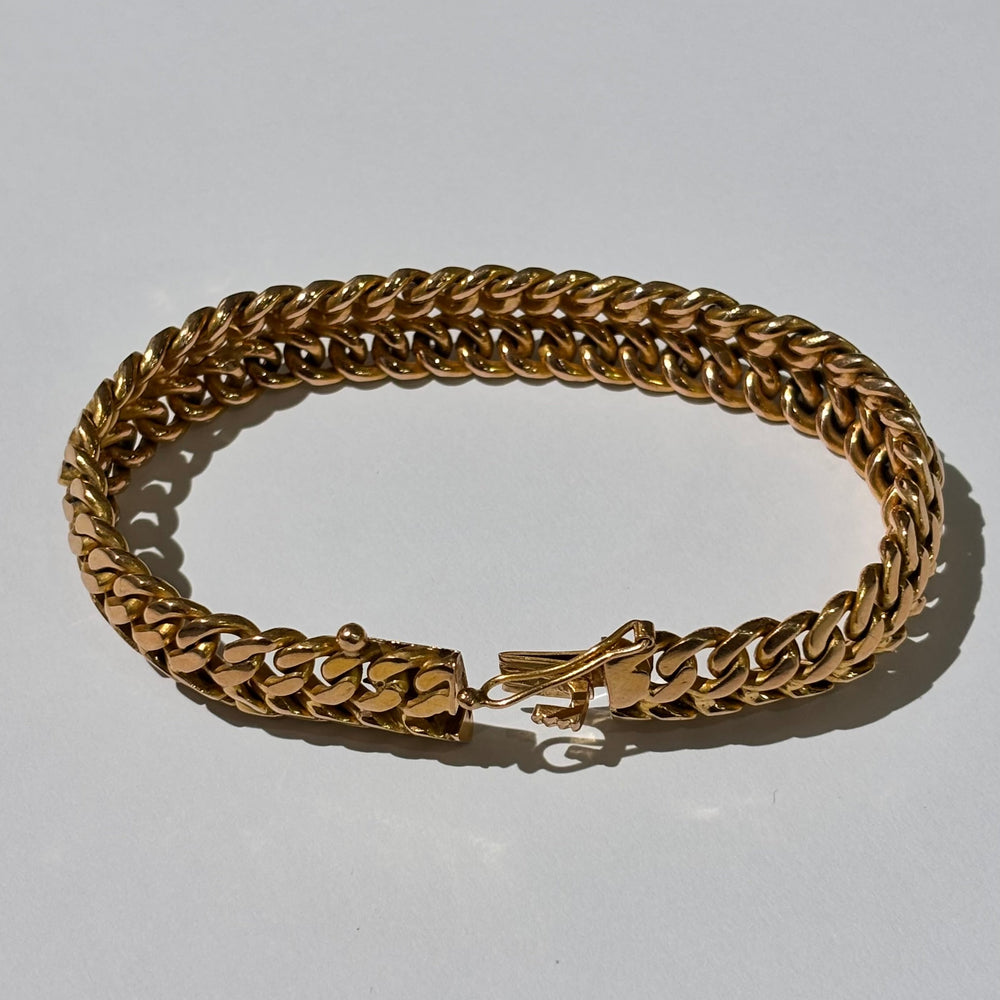 Bracelet maille Américaine en Or Jaune 18K