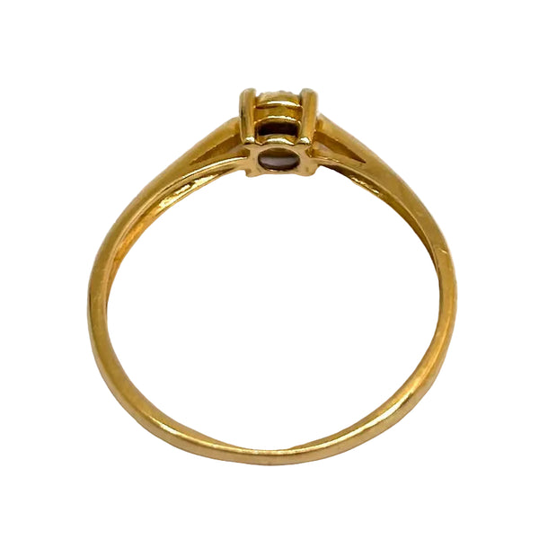 Bague Solitaire or jaune 18K - 1.32Grs  - T50
