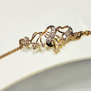 Bracelet Fantaisie en Or Jaune et Blanc 21 K - 6.06 Grs