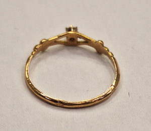 Solitaire en Or Jaune 18K avec Diamant 0.02ct
