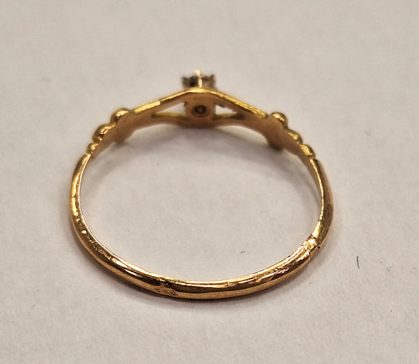 Solitaire en Or Jaune 18K avec Diamant 0.02ct