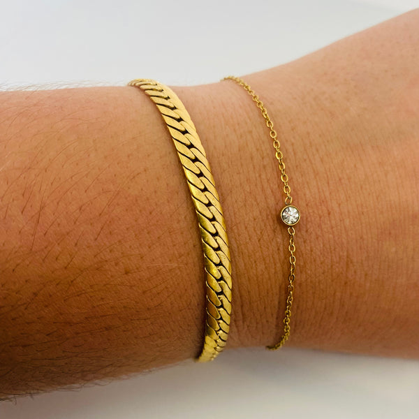 Bracelet or maille anglaise