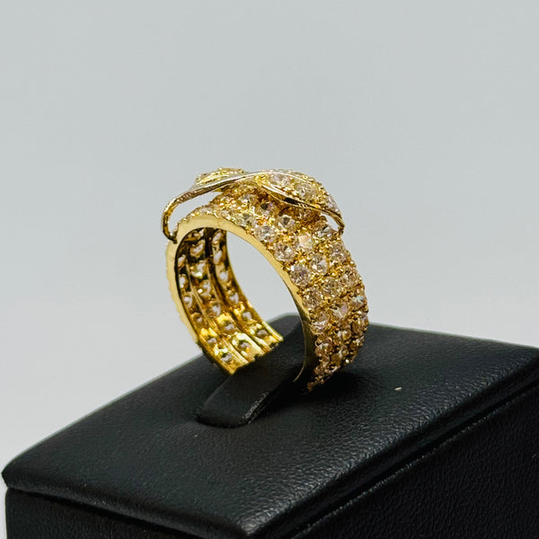 Bague Jonc Or Jaune 18K avec Oxyde de Zirconium
