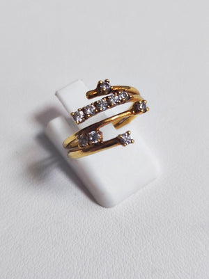 Bague en Or Jaune 18K et Oxyde de Zirconium