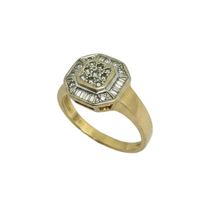 Bagues Ancienne Or Jaune 18K avec 21 Diamants - T57 - 5.01gr