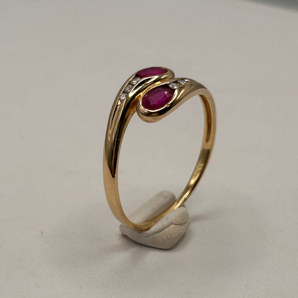 Bague rubis et diamants en or 18K Taille-61
