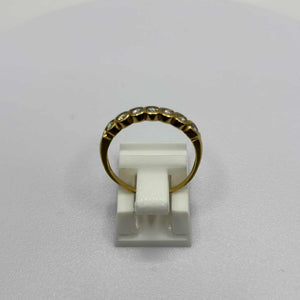 Bague Demi-Tour en Or Jaune Diamants 18K - Taille 56- 2.29g