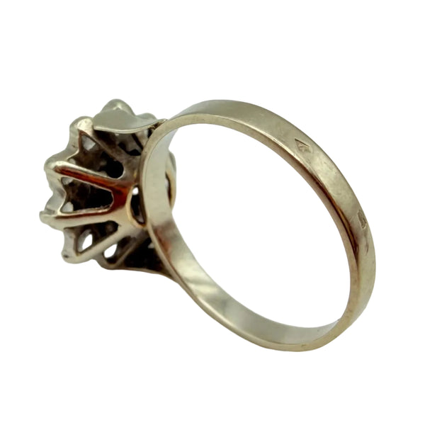Bague en Or Blanc Tête d'Aigle avec Oxyde de Zirconium 18K