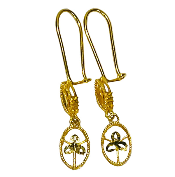 Boucles d'oreilles en or jaune 22k