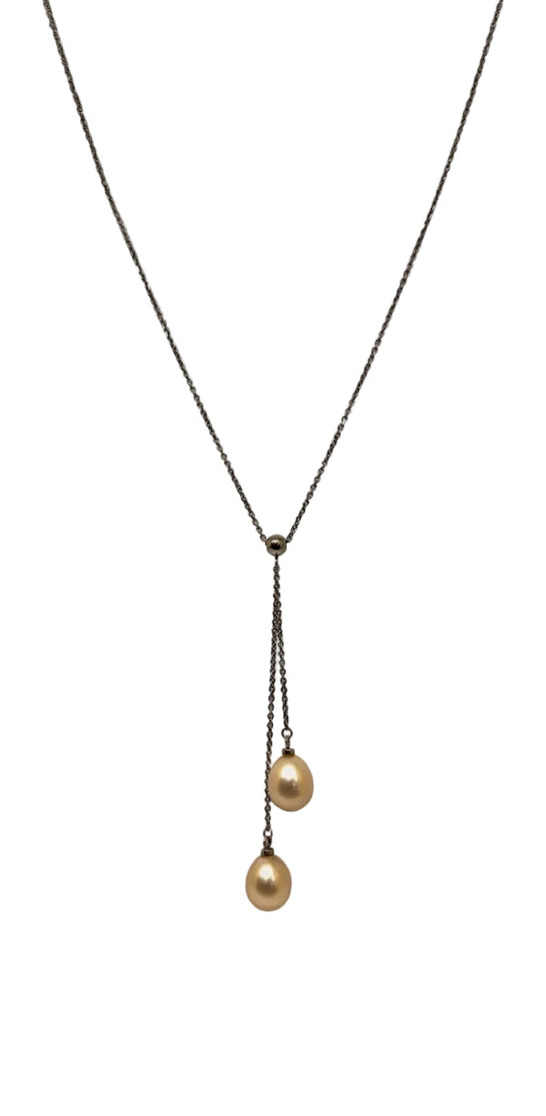Collier Perles Forçat Or Blanc 18K
