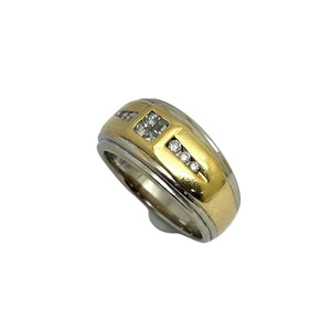 Chevalière Or avec 7 diamants 18k - 10.20Grs - T59