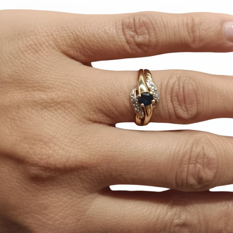 Bague Solitaire Or Jaune 18K - Tourmaline - 2.25Grs - T52