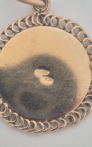 Pendentif Médaille Vierge en Or Jaune 18k 3.97grs