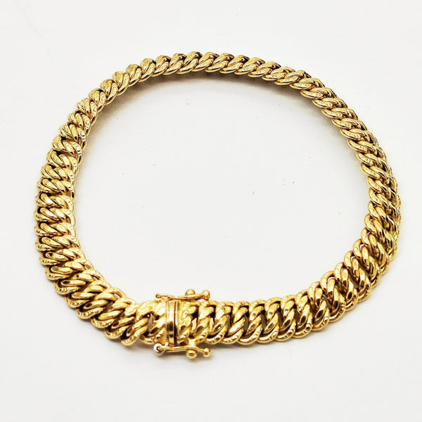 Bracelet maille américaine en Or Jaune 18k 10.62 Grs