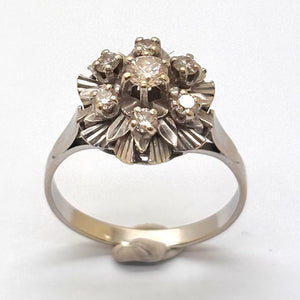 Bague en Or blanc 18K diamants - Taille 56 - 3.79G