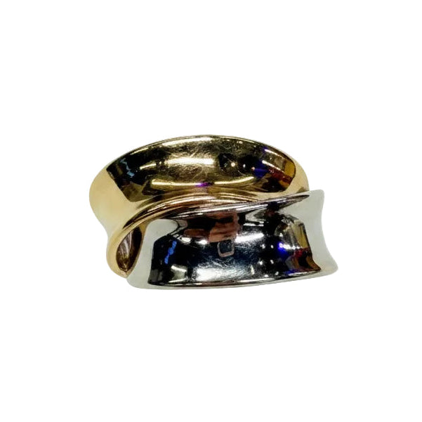 Superbe Bague en Or Jaune et Blanc 18K