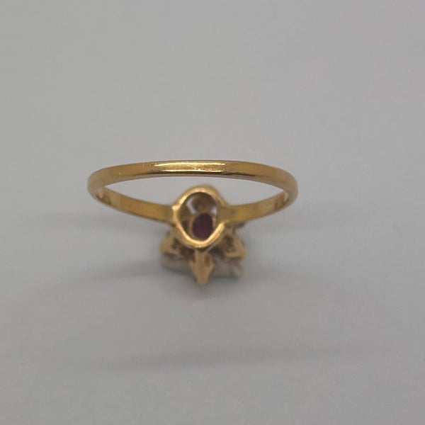 Bague Marguerite en Or Jaune 18K - Taille 50.5