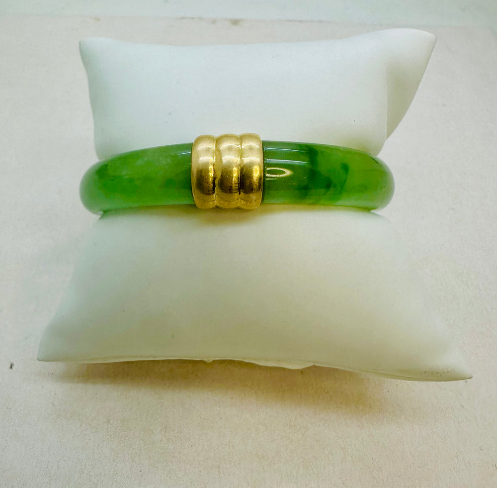 Jonc Or Jaune avec pierre de Jade