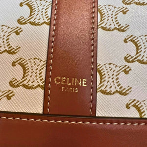 Sac Seau Céline Toile Beige Bandoulière Bouton Pression