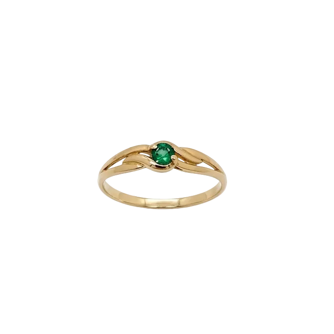 Solitaire en Or Jaune 18K - Taille 54 - 0.89G