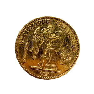 Pièce Rare en Or Jaune 20 Francs Génie 20K
