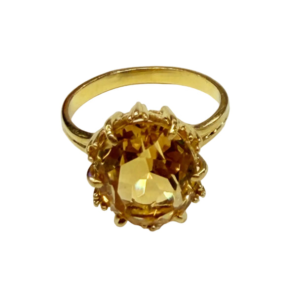 Bague avec Citrine Naturelle en Or Jaune 18K