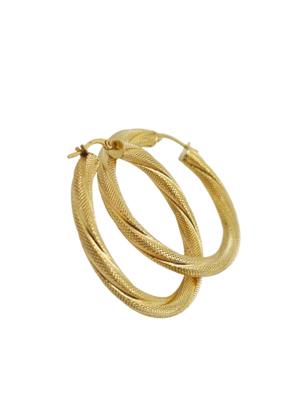 Boucles d'oreilles créoles en or jaune 18