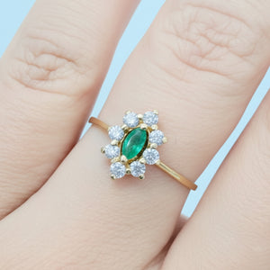 Bague Marguerite en Or Jaune 18k - 1.61 G