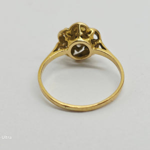 Bague Chou Or Jaune 18 Carats Pierres Oxyde