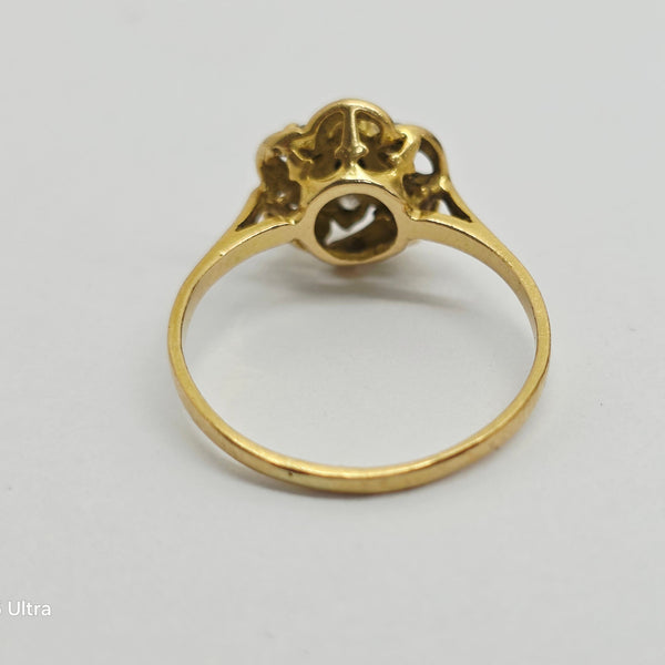 Bague Chou Or Jaune 18 Carats Pierres Oxyde